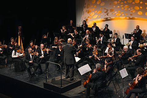 Photo d'ensemble de l'Orchestre Melun Val de Seine au Mas le 18 décembre 2022